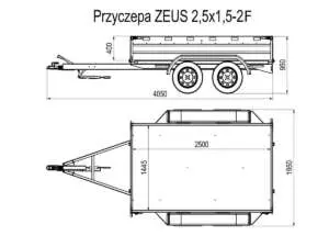 Przyczepa towarowa 2,5×1,5 hamowana, 2 osie