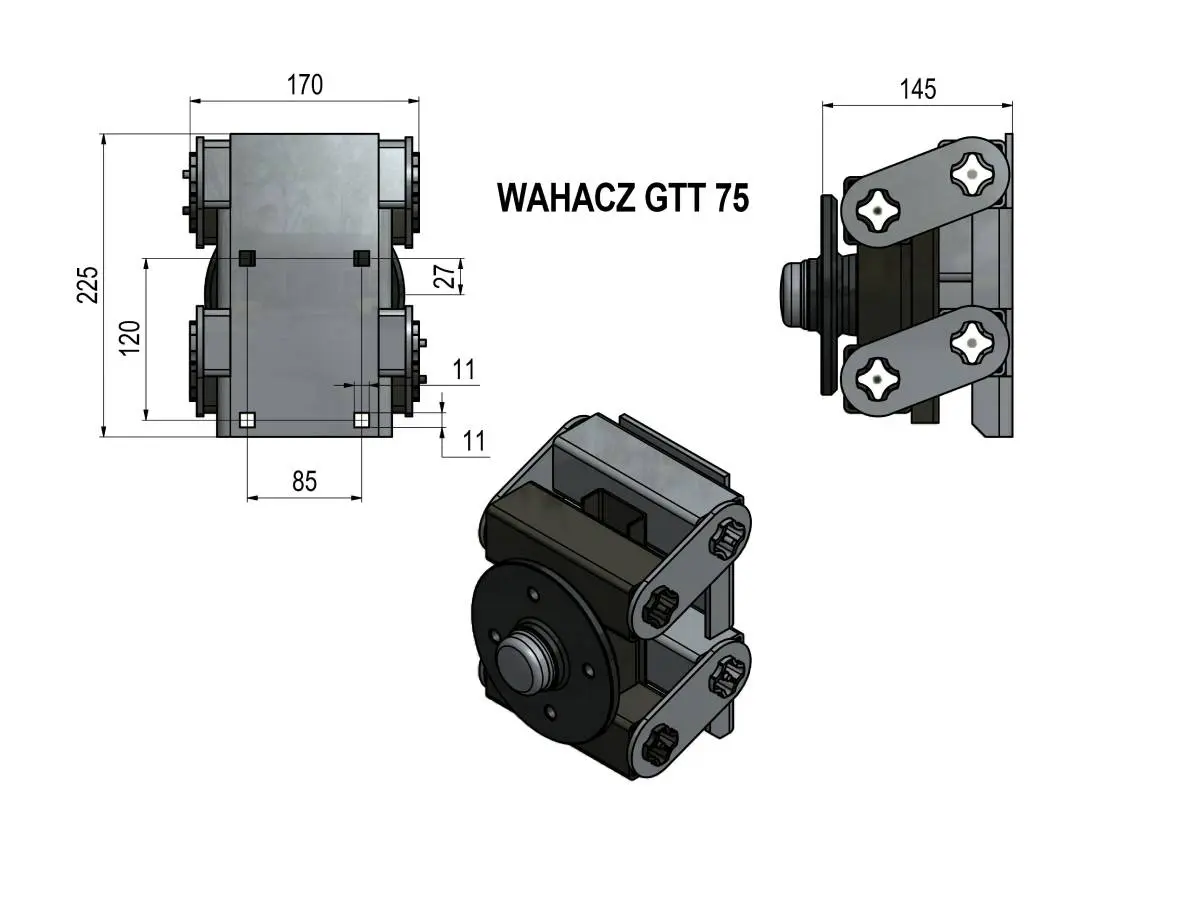 Wahacz do osi przyczepy GTT 75 - obrazek 2