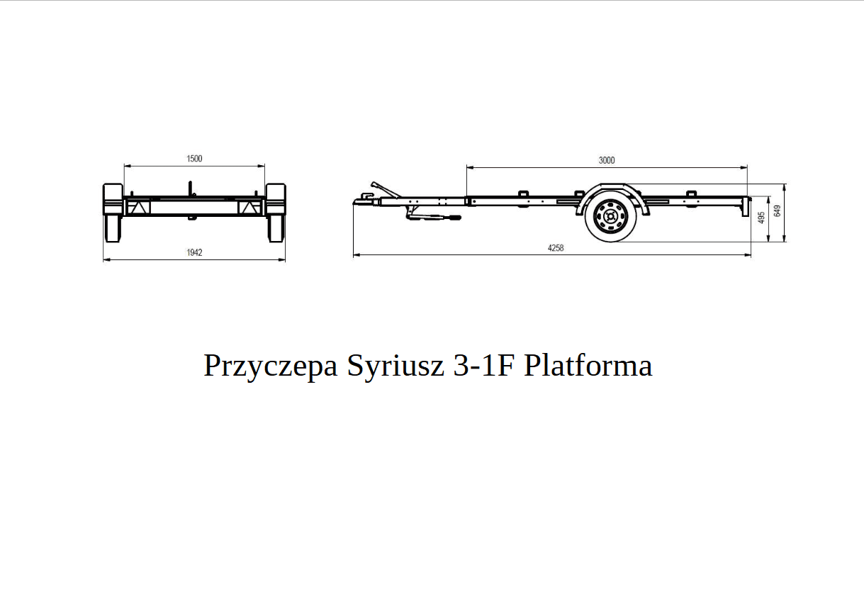 Platforma towarowa SYRIUSZ 3-1F hamowana - obrazek 5